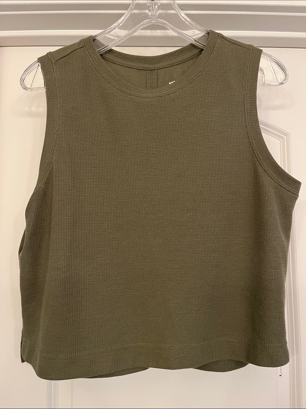 all in motion Olive Green Waffle-Knit Muscle Tee